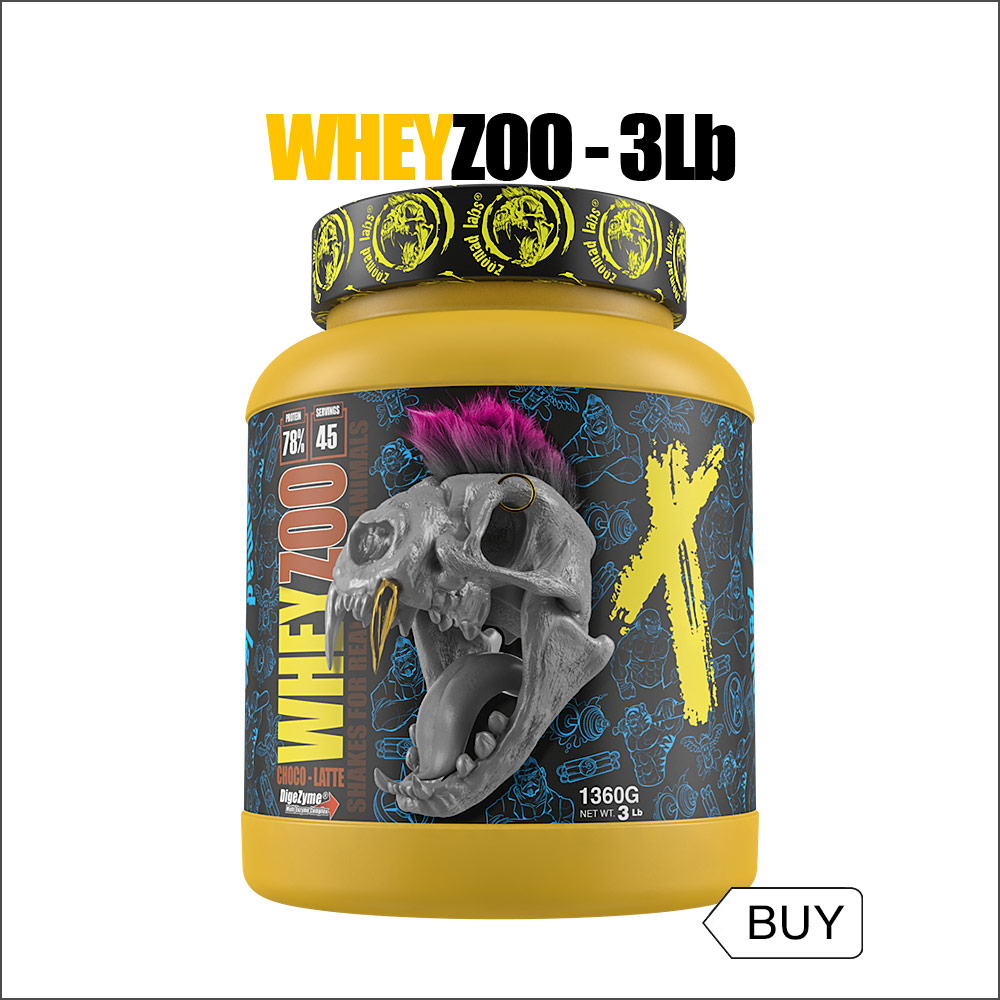 Experimenta resultados excepcionales y disfruta de sabores inigualables con WheyZoo. Discover the excellence of WheyZoo of Zoomad Labs, the whey protein of buttermilk that makes the difference in your supplementation. This high quality form enhances your recovery and muscle gain, with the maximum content of protein. Enjoy the variety of 9 irresistible flavours: Bubble berry, dark cookies, choco latte, mochaccino, banana berry , cookies & dreams, mad berries and devil choco.late and strawberry. WheyZoo is the perfect choice to reach your fitness goals and take your trainings to the next level with Zoomad Labs trust. Experience high results and incomparable flavours with WheyZoo.